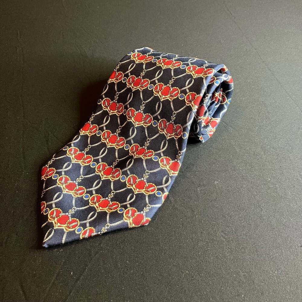 Requirements 100% Italian Silk Necktie with Chain and Crown Pattern